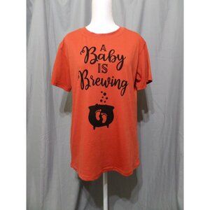 Women's Maternity A Baby Is Brewing Tee Size Small